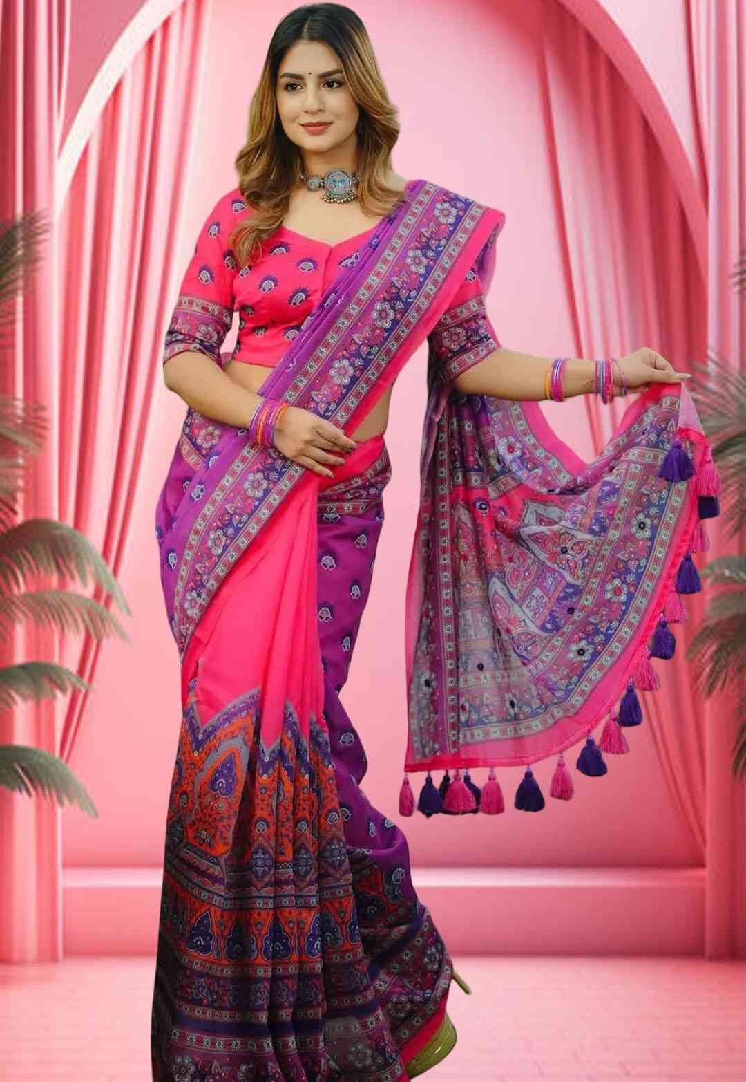 Digital Print Sharee with Blouse Piece