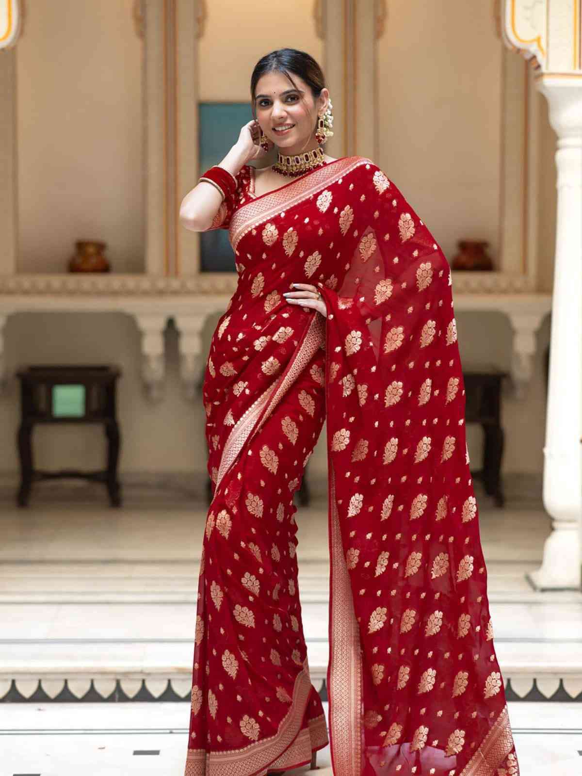 💚Dhupiyan Sharee with Blouse Piece